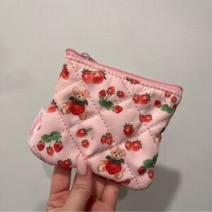Sweetly Pink Quilted Strawberry Pouch